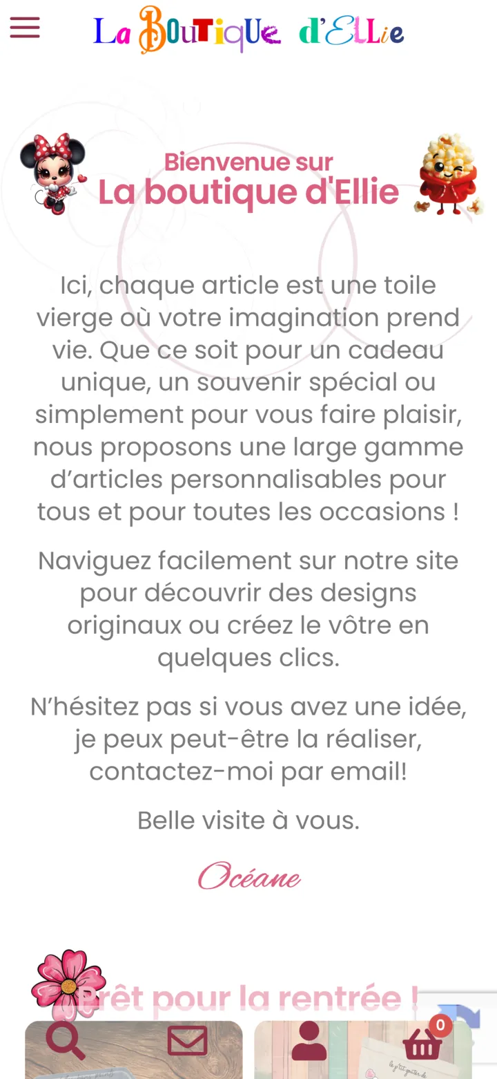 La Boutique d'Ellie sur téléphone