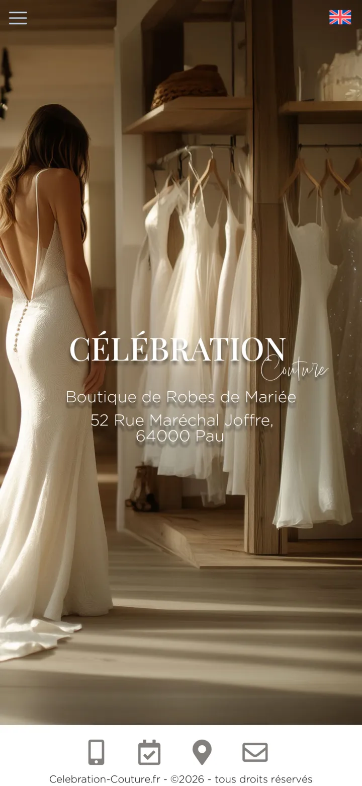 Le site de Célébration Couture sur téléphone